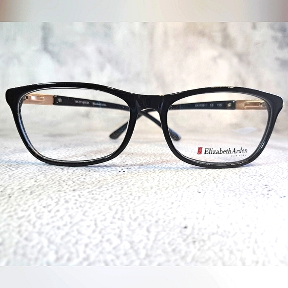 NEW Elizabeth Arden Eyeglass Frame Rx'able Black Classy Trendy Glasses 55-16-135
